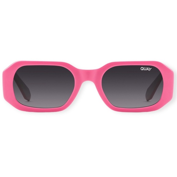 QUAY Hyped Up Sunglasses Polarized Pink Frame Smoke Lenses Retro NWT - Picture 15 of 15